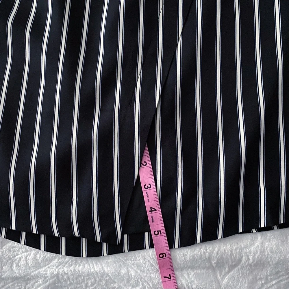 NWOT Ann Taylor Loft Pinstripe Faux Wrap Skirt - Picture 5 of 15